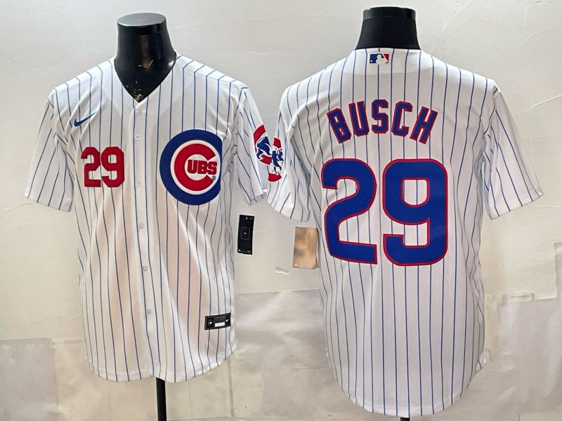 Men Chicago Cubs #29 Busch White Stripe Game 2026 Nike MLB Jersey style 002->chicago cubs->MLB Jersey
